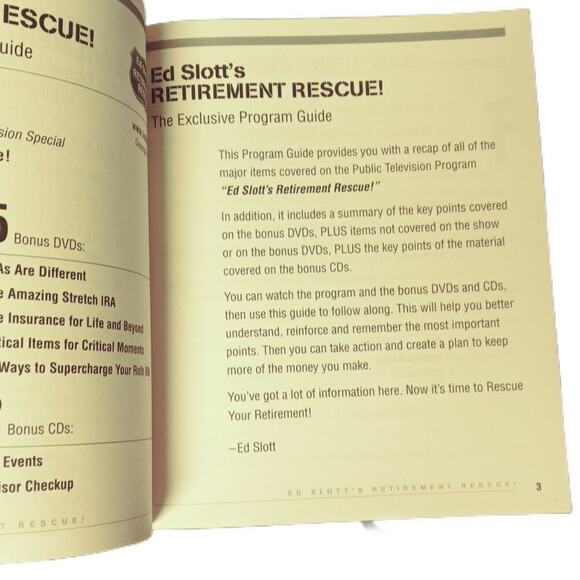 Retirement Rescue Program Guide Finance Planning PBS Companion Ed Slott - Picture 4 of 5